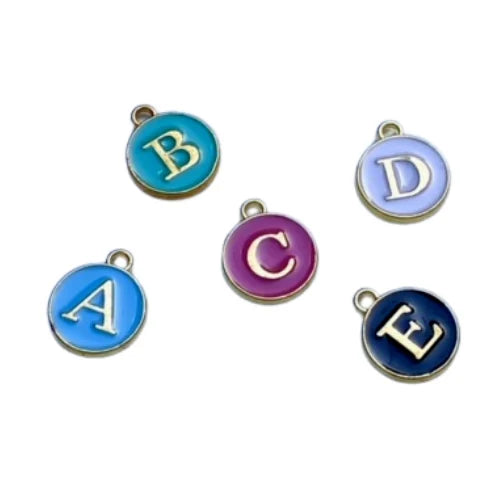 ABC initial charms White