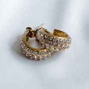Oorbellen hoops 3 rijen zirconia