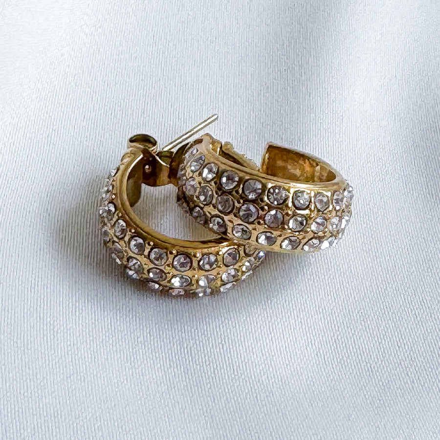 Oorbellen hoops 3 rijen zirconia