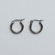 Oorbellen basis hoops met scharniertje - zilver