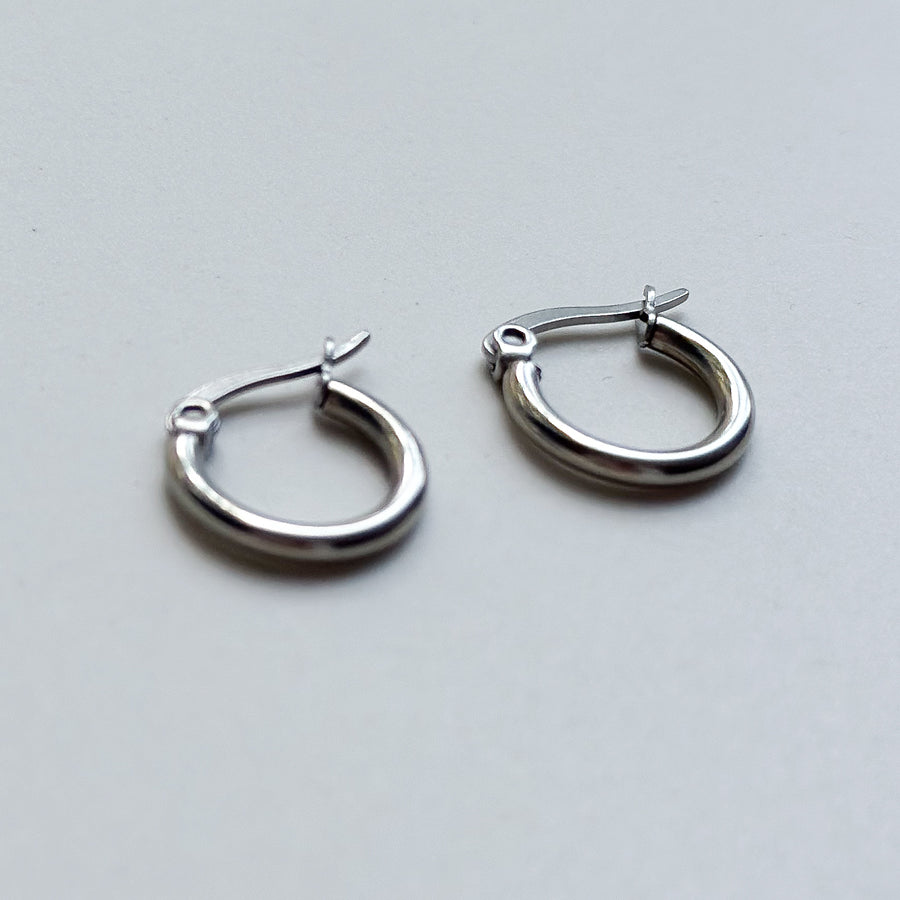 Oorbellen basis hoops met scharniertje - zilver