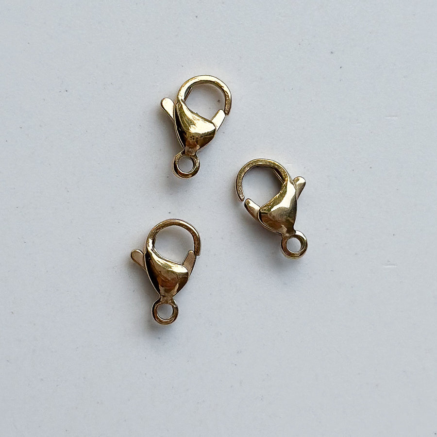Karabijn slotje 13 mm - gold plated