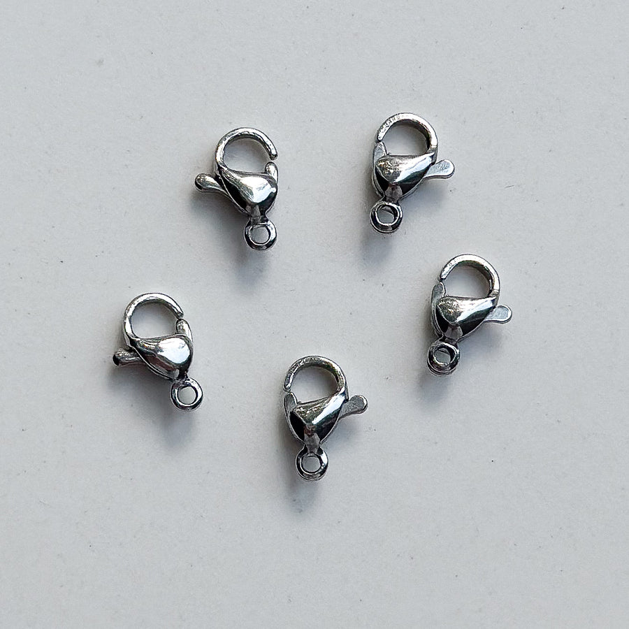 Karabijn slotje 12 mm - rvs zilver