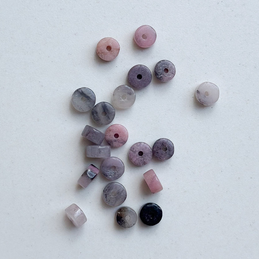 Heishi - Jade purple