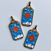 Charm Tarot card sun - blue
