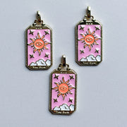 Charm Tarot card sun - blue