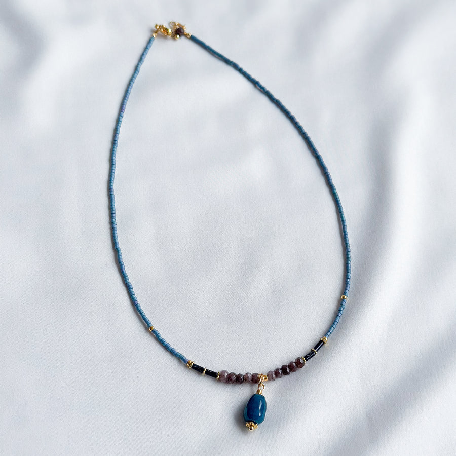 Ketting miyuki kraaltjes en natuursteentjes