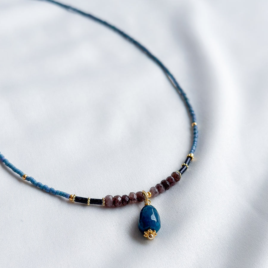 Ketting miyuki kraaltjes en natuursteentjes