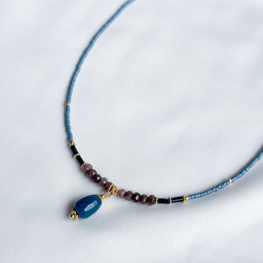 Ketting miyuki kraaltjes en natuursteentjes