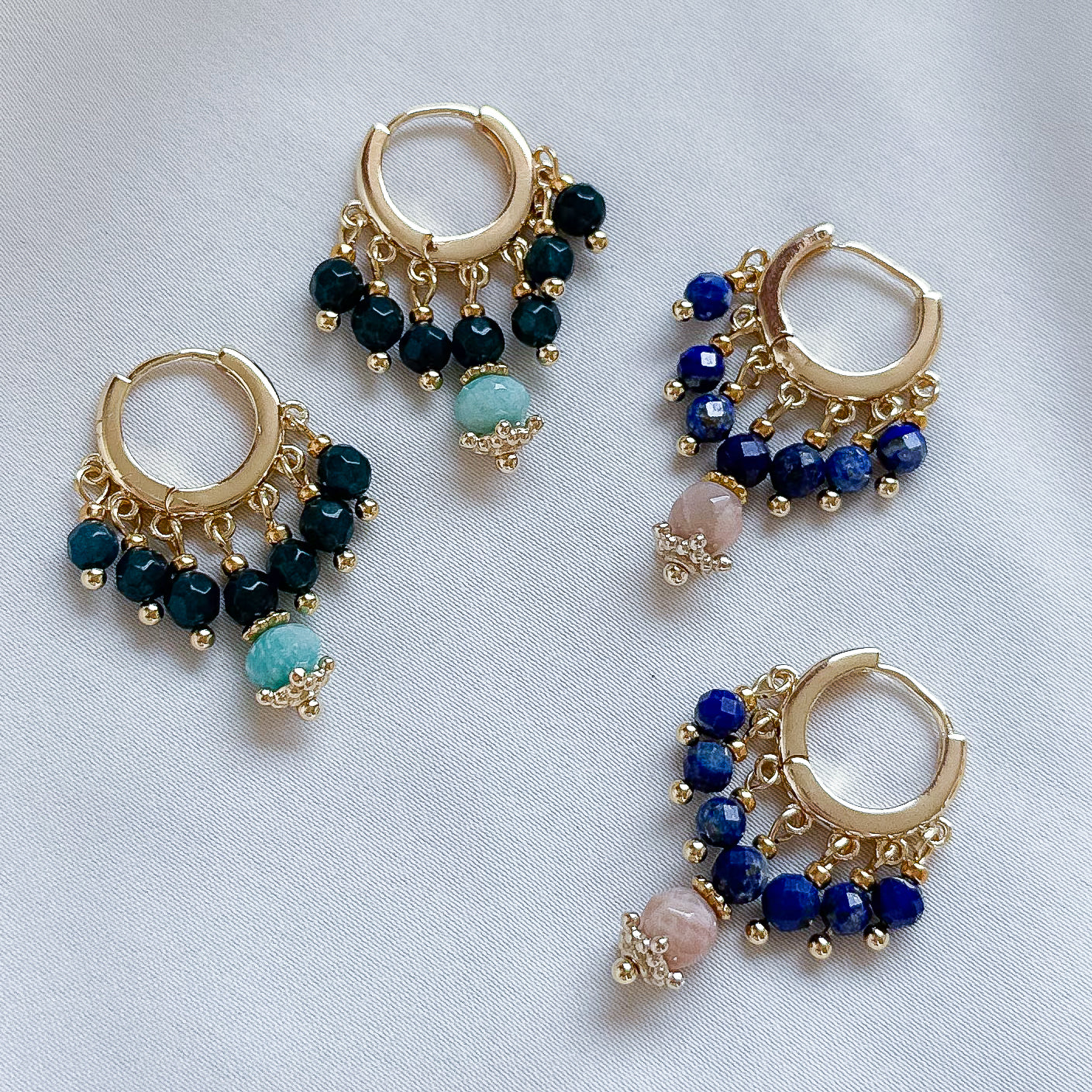 Oorbellen hoops indian - donker blauw