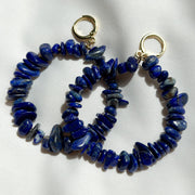 Oorbellen creool natuursteen - lapis lazuli
