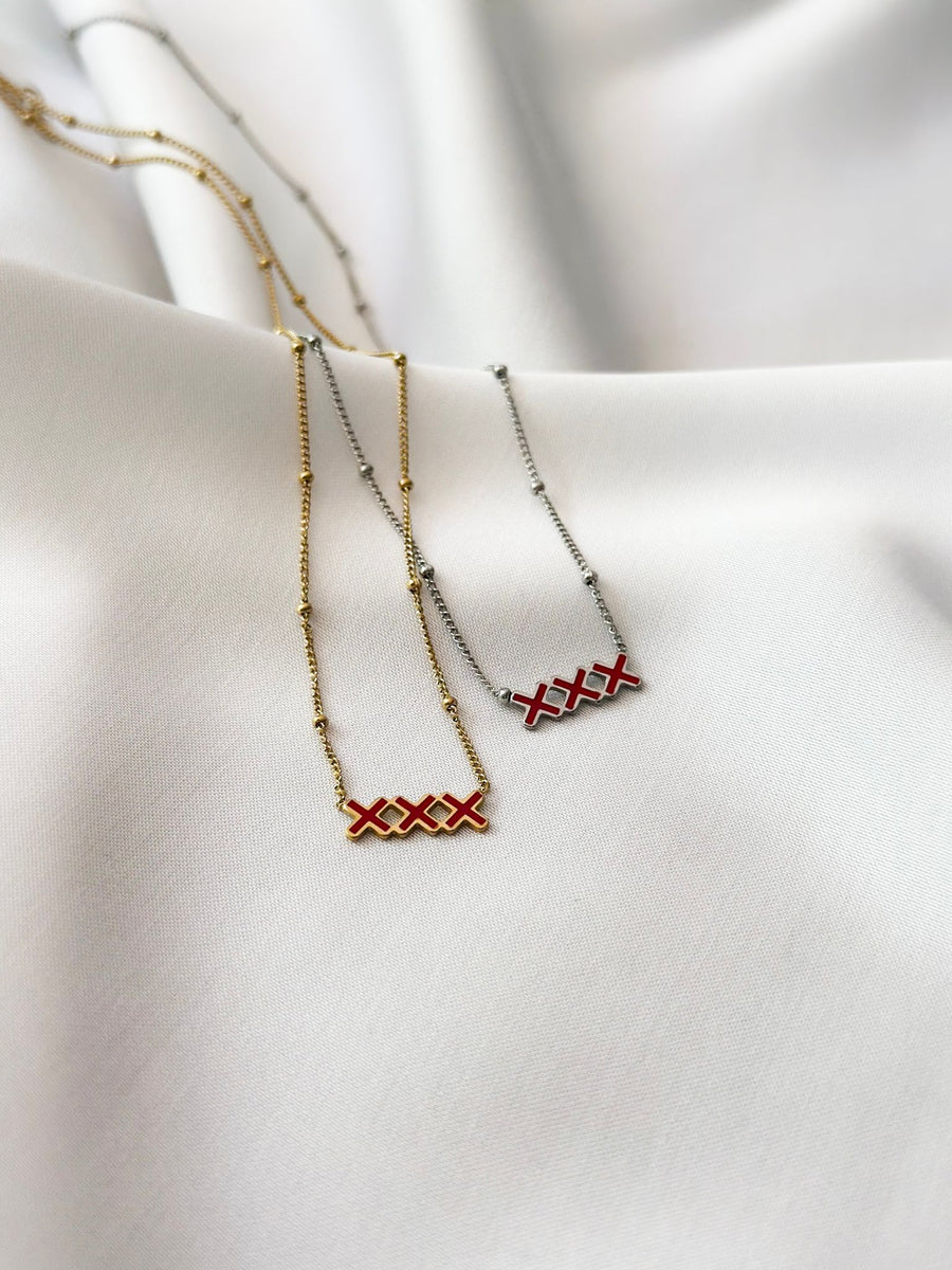 Ketting Amsterdam Collection - XXX rood liggend