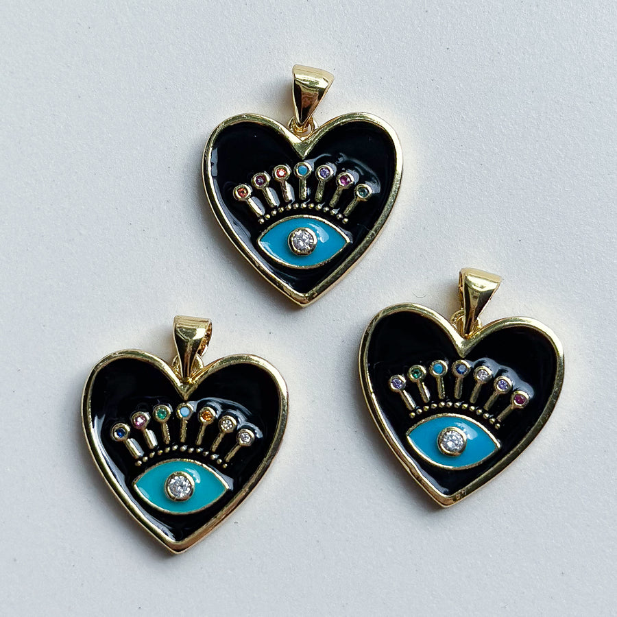Bedel Hartje met evil eye - zwart