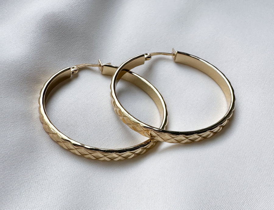 Oorbellen hoops - textured