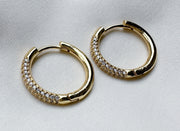 Oorbellen hoops - rond met zirconia