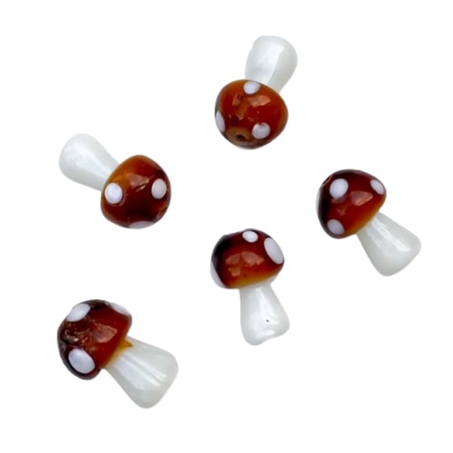 Mushroom glassbeads - brown