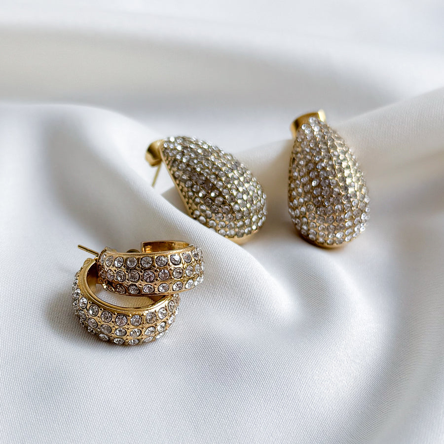 Oorbellen druppel met zirconia