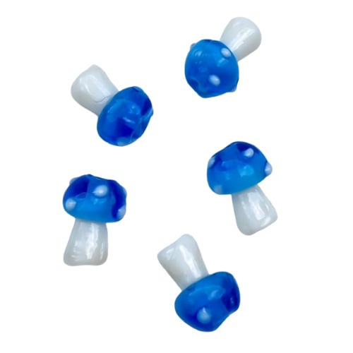 Mushroom glassbeads - sky blue