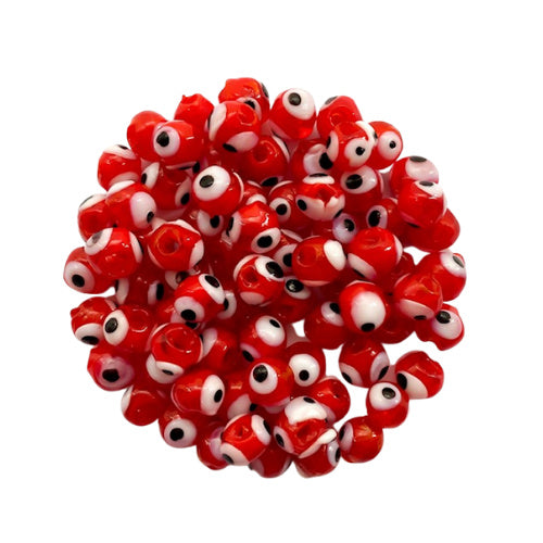 Evil Eye glassbeads - red