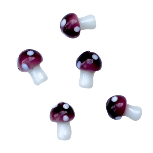 Mushroom glassbeads - purple