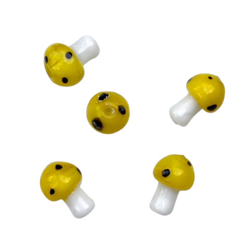 Mushroom glassbeads - yellow