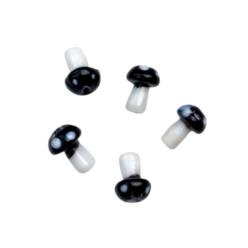 Mushroom glassbeads small - black