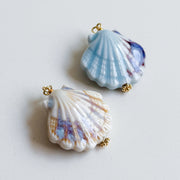 Bedel keramiek schelp - beige en blauw