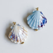 Bedel keramiek schelp - beige en blauw