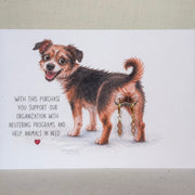 Hond - oorbel beige