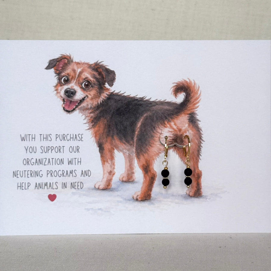 Hond - oorbel zwart