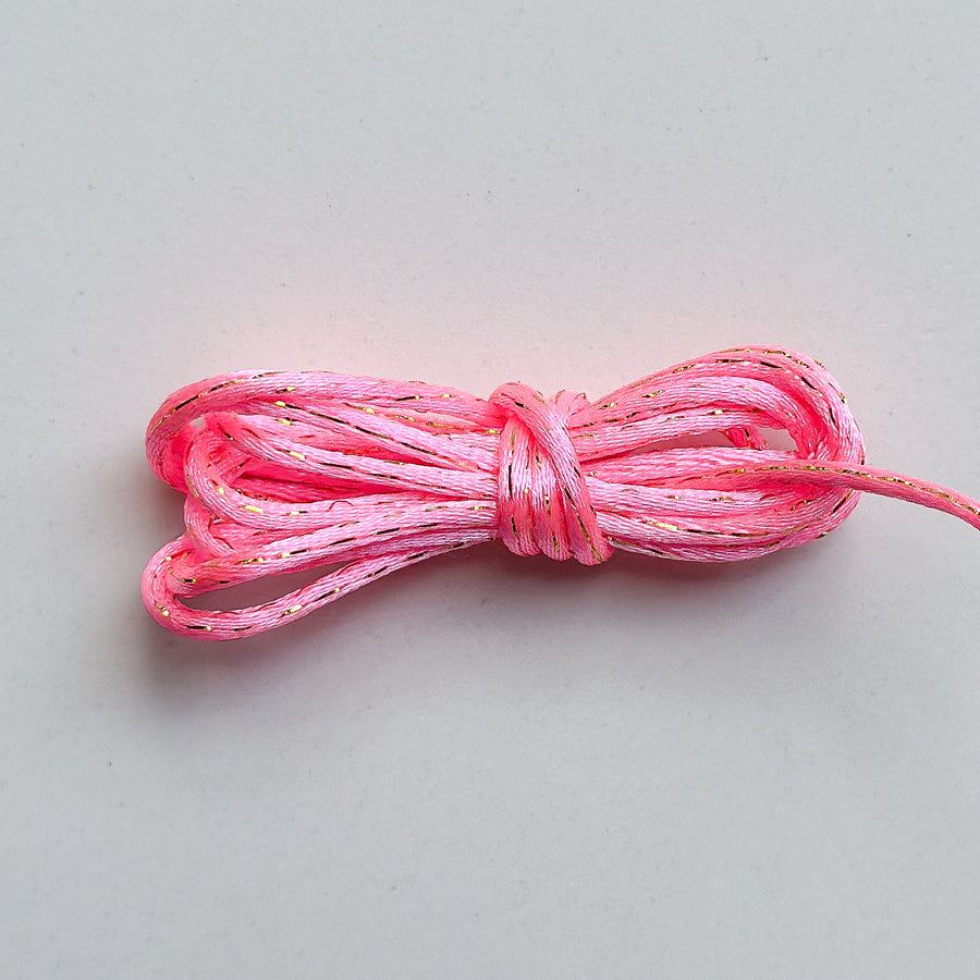 Cord satin - pink with gold