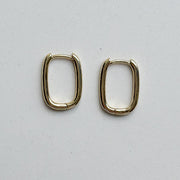 Earrings base hoops oval - gold