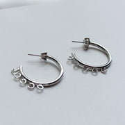 Earrings hoops base 4 eyes - silver