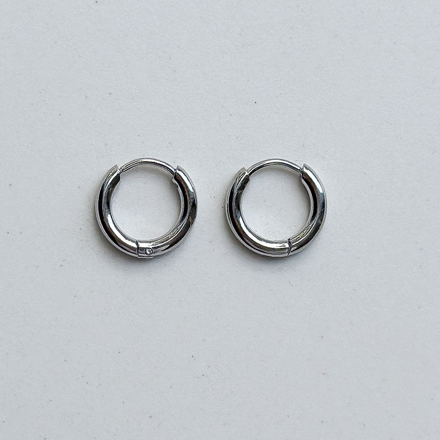 Earring hoops - basic silver