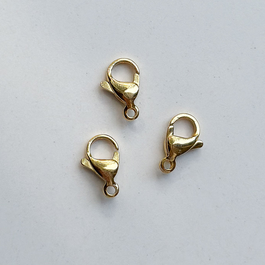 Karabijn slotje 12 mm - gold plated