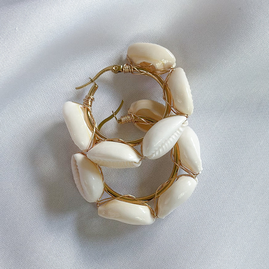 Oorbellen kauri schelpes