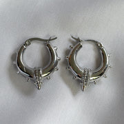 Oorbellen Bali hoops large - zilver