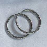 Oorbellen hoops glad - zilver