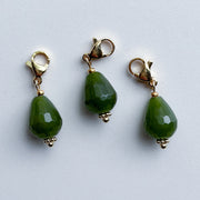 Charm Clip-on natural stone - dark green