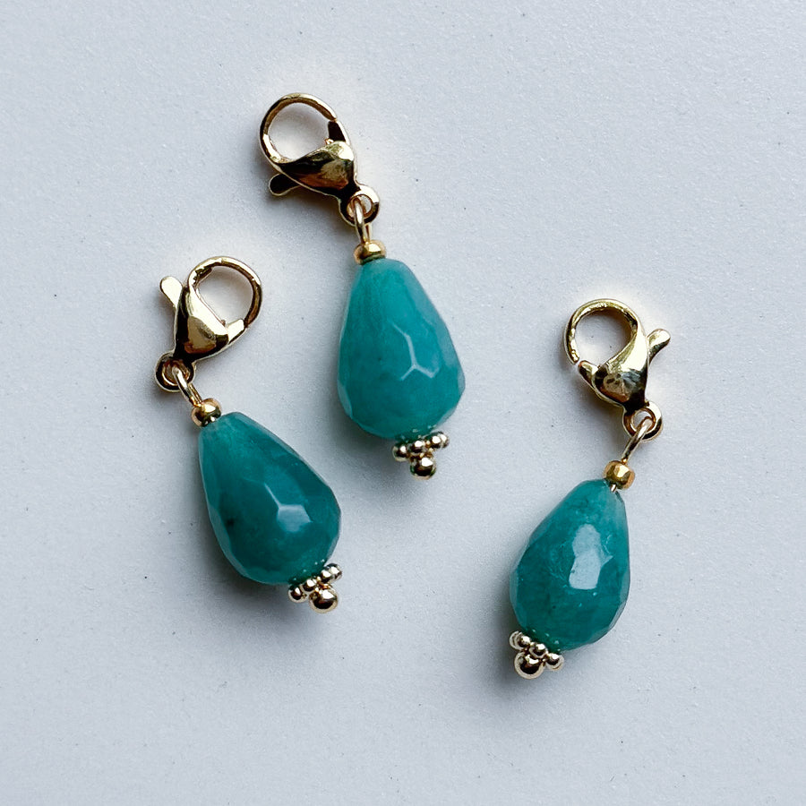 Charm Clip-on natural stone - sea green