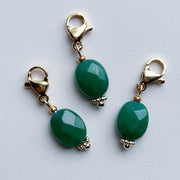 Charm Clip-on natural stone - green