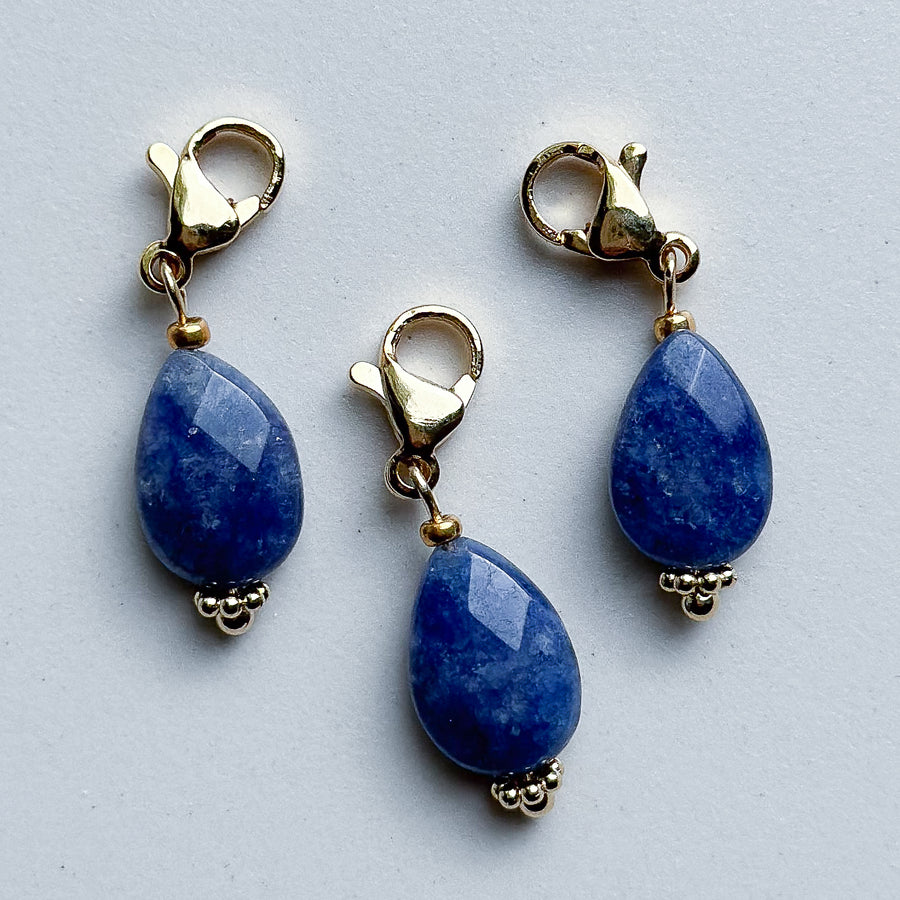 Charm Clip-on natural stone - blue