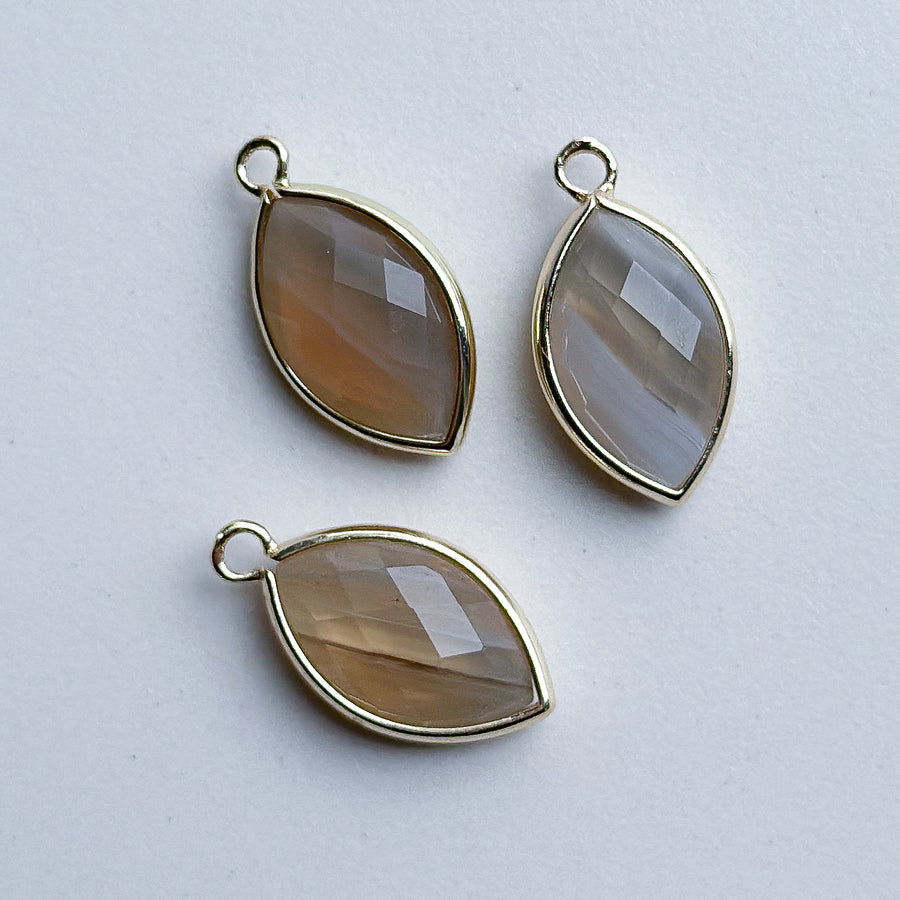 Charm Natural Stone Drop - labradorite