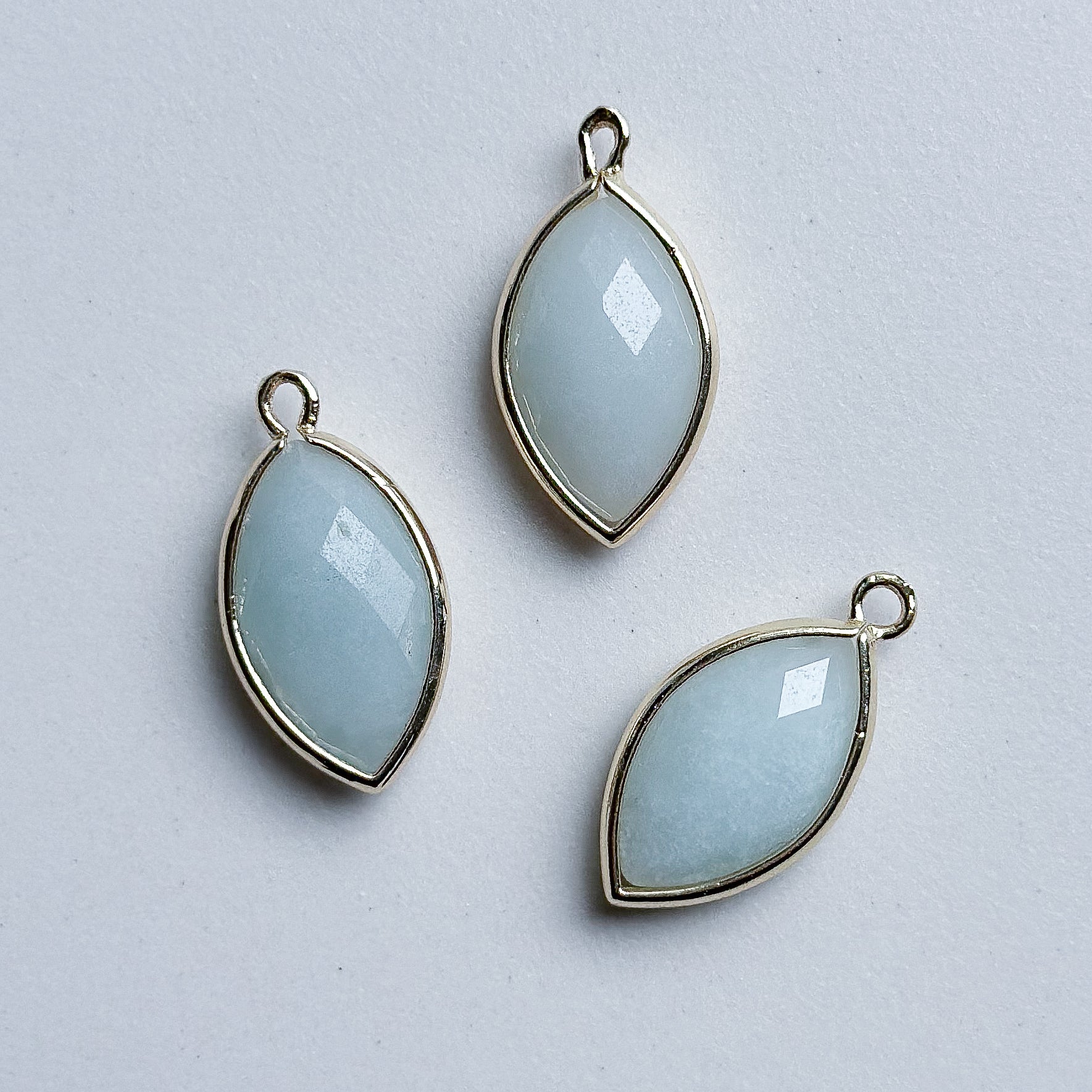 Charm Natural Stone Drop - labradorite