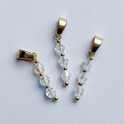 Charm natural stone - Swarovski gray