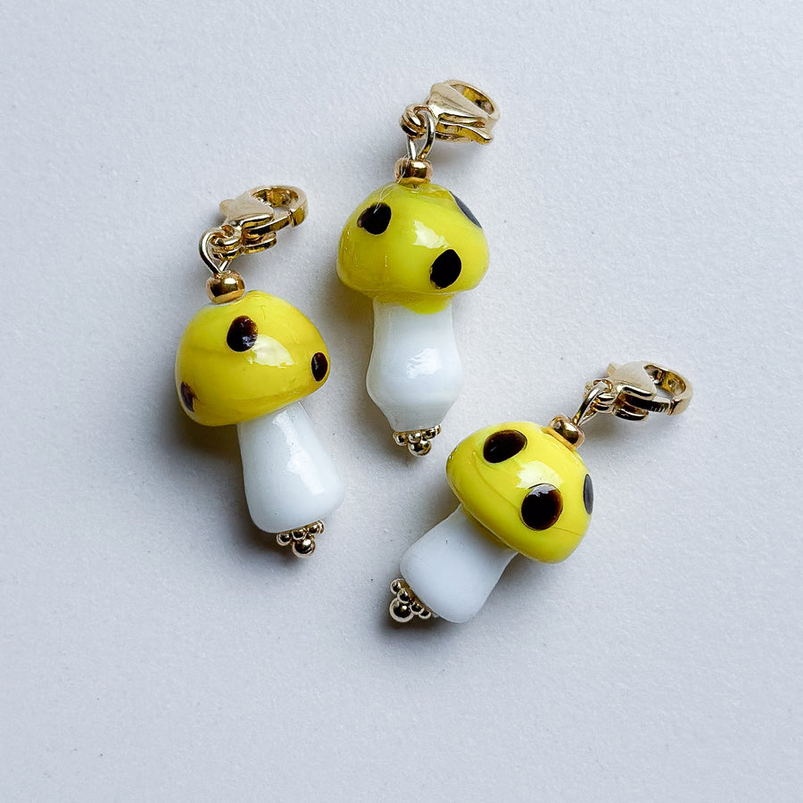 Charm Clip-on Mushroom - Yellow