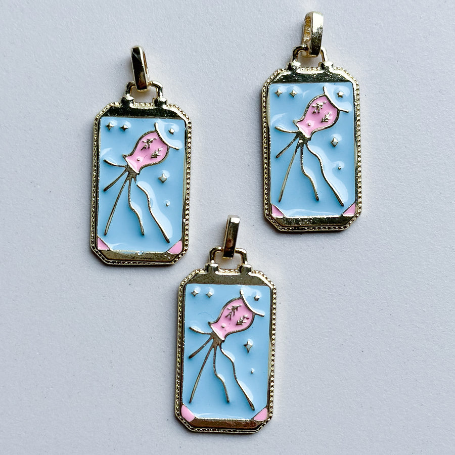 Charm Tarot card - light blue