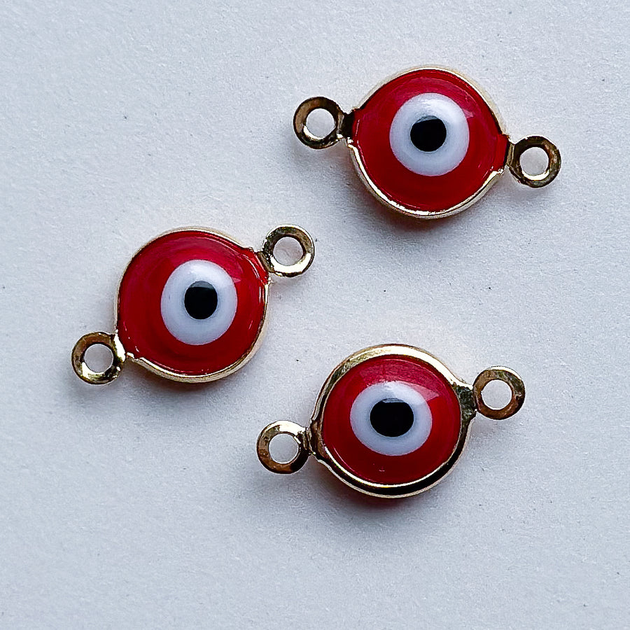 Charm Evil eye 2 eyes - red