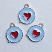 Charm Speech Bubble red heart - blue