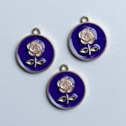 Charm Coin with rose - green